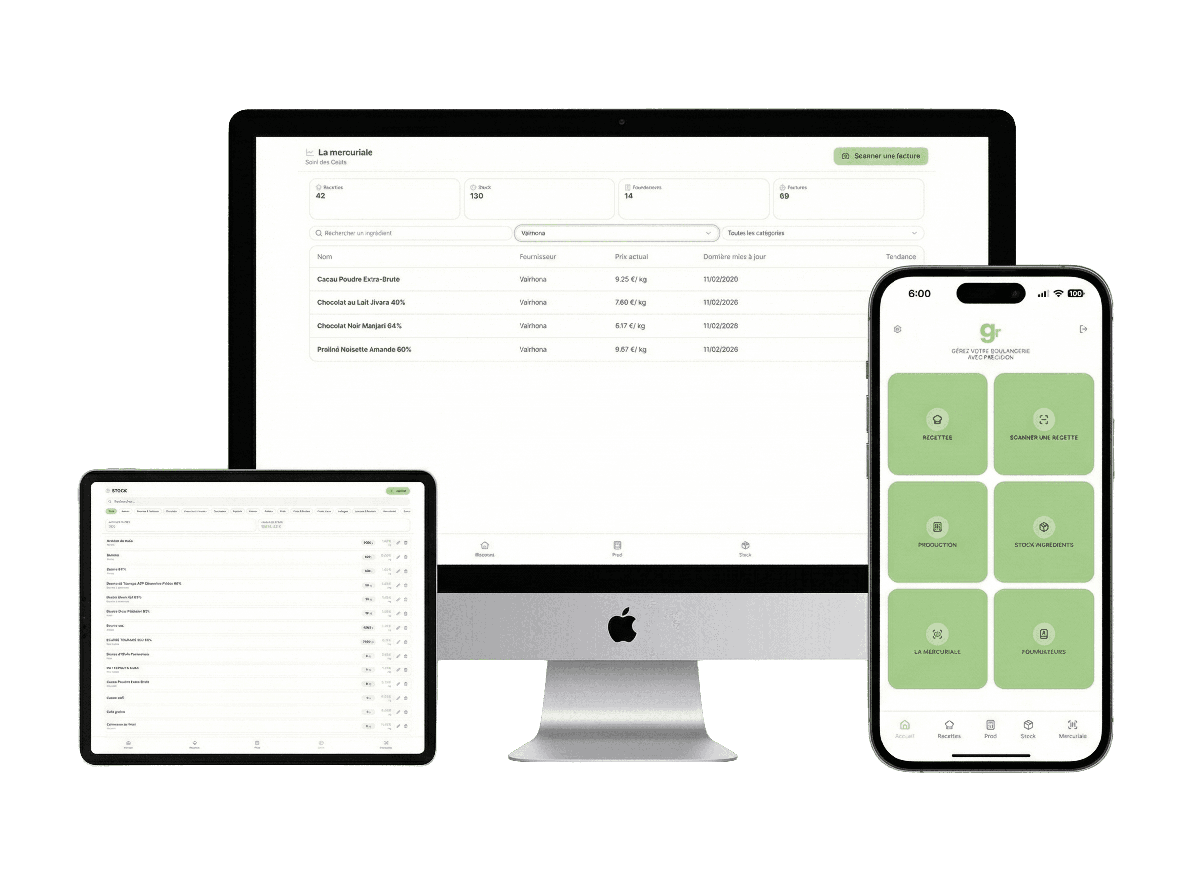 Gramme sur iMac, iPad et iPhone